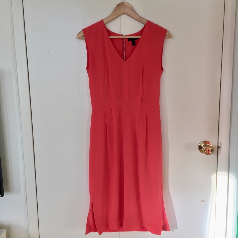 J Crew Silk Flutter-Back Zipper Dress